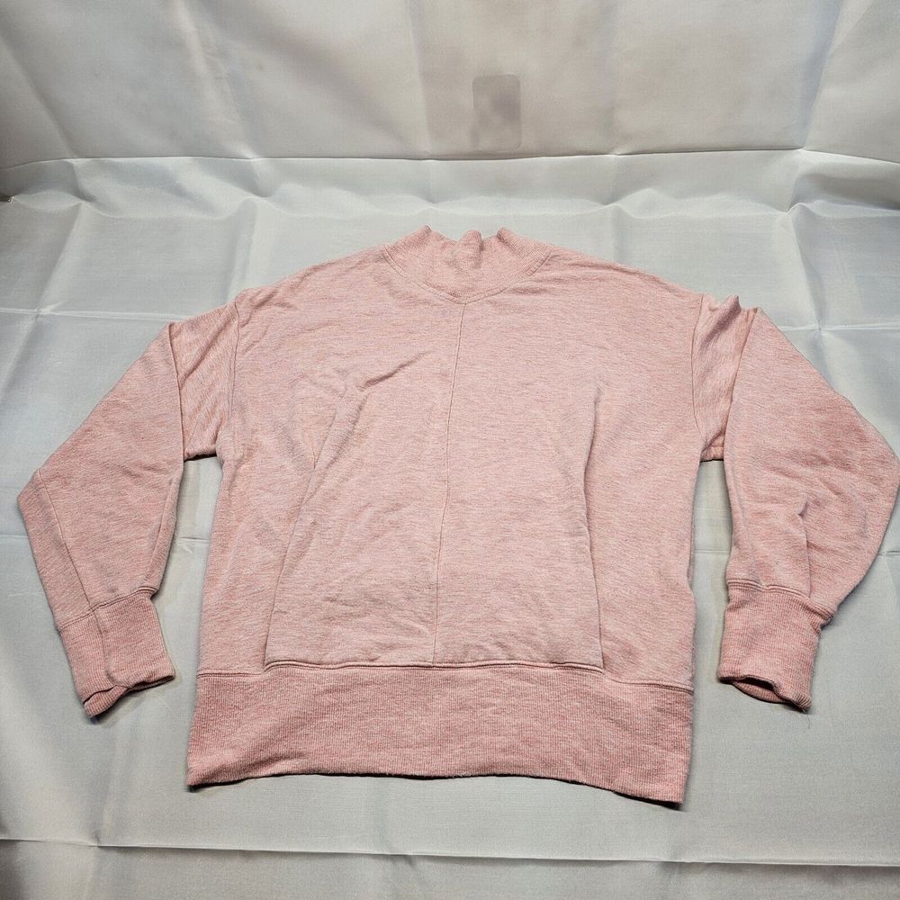 Athleta‎ Apollo Mock Crewneck Sweatshirt Conch Pink Heather Size Small